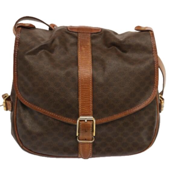 CELINE Macadam Canvas Shoulder Bag Pvc Brown - Picture 3 of 13